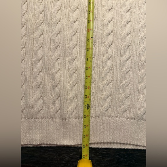 Polo by Ralph Lauren “Polo Tennis” Men's Cream Cable Knit Sweater Vest - Picture 3 of 3